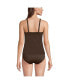 Фото #2 товара Women's Long Chlorine Resistant Smoothing Control Mesh High Neck Tankini Swimsuit Top