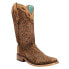 Фото #3 товара Corral Boots Cheetah Print TooledInlay Square Toe Cowboy Womens Brown Casual Bo