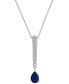 ფოტო #1 პროდუქტის Lab-grown Sapphire (3/4 ct. t.w.) & Diamond Accent 18" Pendant Necklace in Sterling Silver