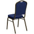Фото #2 товара Hercules Series Crown Back Stacking Banquet Chair In Navy Blue Dot Patterned Fabric - Gold Vein Frame