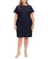 Plus Size Bow-Neck Sheath Dress