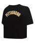 ფოტო #4 პროდუქტის Women's Black Pittsburgh Penguins Classic Boxy Cropped T-shirt