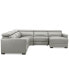 Фото #12 товара Nevio 124" 5-Pc. Leather Sectional with 2 Power Recliners, Headrests and Chaise, Created For Macy's
