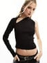 Фото #1 товара Mango neck cut jumper in black