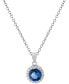 ფოტო #6 პროდუქტის Crystal and Cubic Zirconia Halo 18" Pendant Necklace in Sterling Silver, Created for Macy's