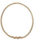 ფოტო #3 პროდუქტის Diamond Twist Pyramid Link 18" Collar Necklace (5/8 ct. t.w.) in 14k Gold-Plated Sterling Silver