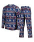 ფოტო #2 პროდუქტის Men's Navy Gonzaga Bulldogs Swivel Long Sleeve T-shirt and Pants Sleep Set