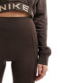 Nike Training One high waisted split hem leggings in baroque brown