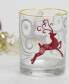 Фото #3 товара 14-Ounce 22 Carat Gold-Tone Rim DOF (Double Old Fashioned) Glass Set of 4 - Reindeer Swirl