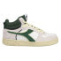 Diadora Magic Basket Demi Cut Suede Leather High Top Mens Green, Grey, White Sn