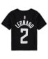 Toddler Boys and Girls Kawhi Leonard Black LA Clippers Statement Edition Name and Number T-shirt