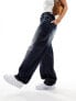 Bershka adjustable waist carpenter jeans in dirty indigo