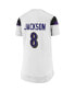 Фото #3 товара Women's Lamar Jackson White Baltimore Ravens Athena Name and Number Fashion Top