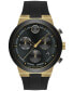 Men's Swiss Chronograph Bold Fusion Black Silicone Strap Watch 45mm