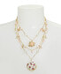 ფოტო #3 პროდუქტის Faux Stone Floral Shell Layered Necklace