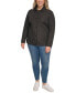 Фото #1 товара Womens Plus Size Collared Quilted Coat
