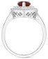 Rhodolite Garnet (1-1/10 ct. t.w.) & White Topaz (1/2 ct. t.w.) Teardrop Halo Ring in Sterling Silver (Also in Citrine, Blue Topaz, Amethyst, & Peridot)