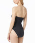 Фото #2 товара Women's Ruched Cutout Bandeau One-Piece Swimsuit