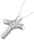 ფოტო #4 პროდუქტის Twinkling Diamond Star Diamond Cross 18' Pendant Necklace (1/5 ct. t.w.) in 10k White Gold