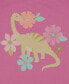Фото #2 товара Baby Girls 2-Pc. Dinosaur Graphic Tank & Floral French Terry Shorts Set