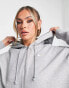 Фото #8 товара Nike mini swoosh oversized full zip hoodie in grey and sail