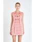 Фото #2 товара Women's Striped Knit Lace Up Dress