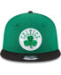 Фото #3 товара Men's Kelly Green and Black Boston Celtics 2-Tone 9FIFTY Adjustable Snapback Hat