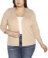 Black Label Plus Size Rhinestone Embellished Open-Front Cardigan Sweater