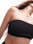 Topshop mix and match crinkle bandeau bikini top in black