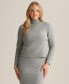 Фото #4 товара Women's Diamond Knit Turtleneck Sweater