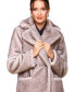 ფოტო #4 პროდუქტის Women's Notched-Collar Faux-Fur Coat