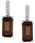 ფოტო #3 პროდუქტის Smoky Quartz (3-3/4 ct. t.w.) & Diamond (1/20 ct. t.w.) Drop Earrings in Sterling Silver