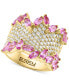ფოტო #1 პროდუქტის EFFY® Pink Sapphire (3-1/4 ct. t.w.) & Diamond (1-3/8 ct. t.w.) Pavé Statement Ring in 14k Gold