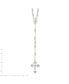 Sterling Silver Polished Bead Rosary Pendant Necklace 18"