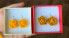 Yellow dangling earrings in the shape of Yellow Ocher flowers