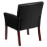 Фото #2 товара Black Leather Executive Side Reception Chair With Mahogany Legs