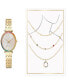 ფოტო #1 პროდუქტის Women's Quartz Gold-Tone Alloy Watch 33mm Gift Set