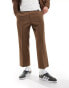 Фото #1 товара ASOS DESIGN smart straight leg crop length trousers in brown