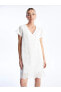 Фото #2 товара Платье LC WAIKIKI с коротким рукавом, эко-модель, V-образный вырез