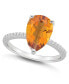 Women's Citrine (2-3/4 ct.t.w.) and Diamond (1/10 ct.t.w.) Ring in Sterling Silver