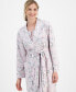 ფოტო #3 პროდუქტის Women's Cotton Floral-Print Tie-Waist Robe, Created for Macy's