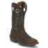 Фото #2 товара Justin Boots Stampede 12 Inch Embroidered Square Toe Cowboy Mens Black, Brown C