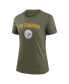 ფოტო #3 პროდუქტის Women's Olive Pittsburgh Steelers 2022 Salute To Service Legend T-shirt