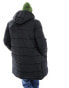 Selected Homme longline puffer jacket with hood in black