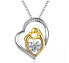 Romantic bicolor necklace with Madonna´s heart with baby (chain pendant)
