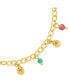 Gold-Tone or Silver-Tone Cultured Pearl And Glass Bead Charm Truvy Anklet