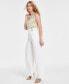 ფოტო #5 პროდუქტის Women's Drapey Organza Belted Wide-Leg Pants