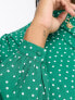 Фото #3 товара ASOS DESIGN Curve high neck smock maxi dress in green spot