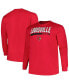Фото #1 товара Men's Red Louisville Cardinals Big and Tall Two-Hit Long Sleeve T-shirt