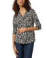 Фото #1 товара Women's Printed Moss Crepe 3/4-Sleeve Top